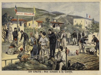 Franse troepen in Chania, Kreta, 1897 door French School