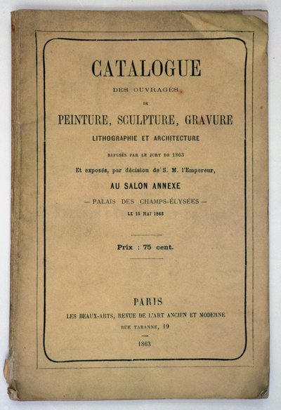 Voorkant van de catalogus voor de Salon des Refuses, 1863 door French School