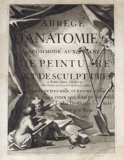 Frontispice - Abstracte Anatomie, aangepast aan de kunsten van schilderen en beeldhouwen - Abrege d