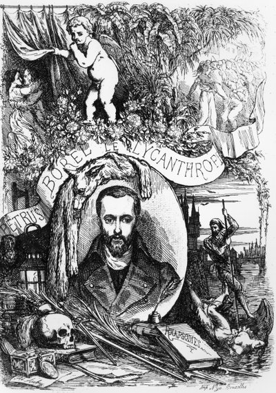 Frontispice voor Champavert door Petrus Borel, de Lycanthrope (1809-59) 1872 door French School