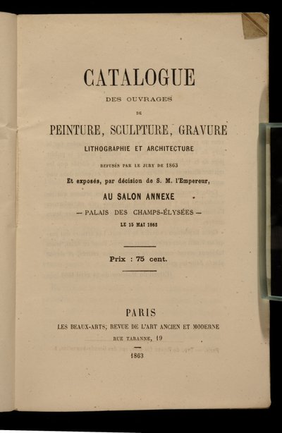 Frontispice voor de catalogus van de Salon des Refusés, 1863 door French School