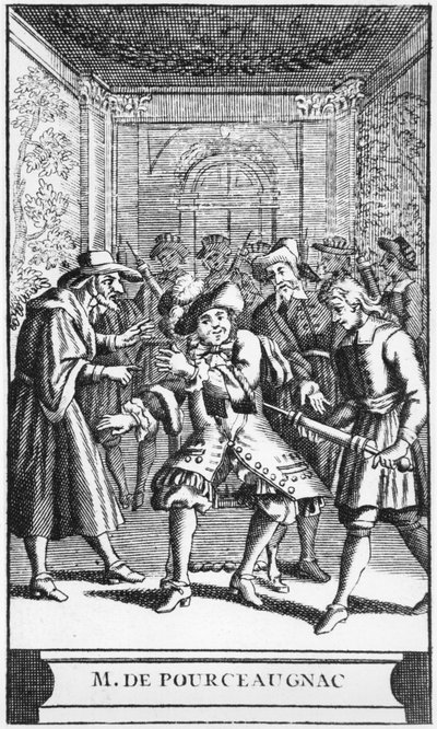 Frontispice illustratie uit Monsieur de Pourceaugnac door Molière, ca. 1669 door French School