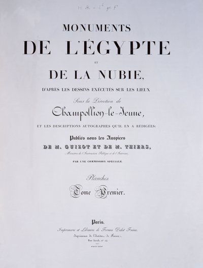 Frontispice van het 1e deel van Monuments de l
