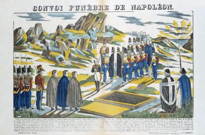 Begrafenisstoet van Napoleon-le-Grand Bonaparte (1769-1821) op het eiland Sint-Helena. Afbeelding van Epinal door French School