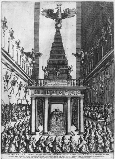 Begrafenis van Sigismund II Augustus, Koning van Polen en Groothertog van Litouwen in Rome, 1572 door French School