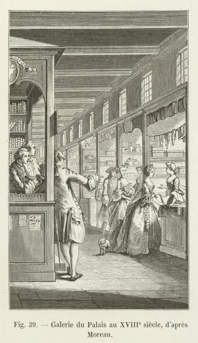 Galerij van het Paleis in de 18e eeuw, volgens Moreau door French School