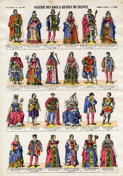 Galerij van Koningen en Koninginnen van Frankrijk van Filips V tot Koningin Eleonore. door French School