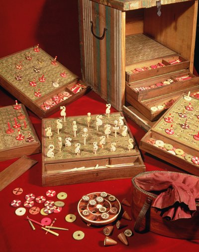 Spel van Dauphin lotto uitgevonden door Lodewijk XIV (1638-1715) door French School