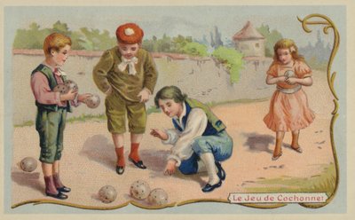 Spel van boules of petanque door French School