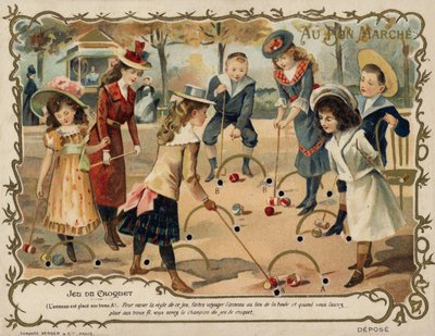 Spel van croquet door French School