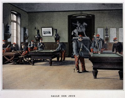 Spelkamer: soldaten spelen biljart en - in 