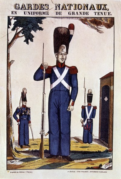 Nationale gardes in uniform van grote pracht - afbeelding van Epinal door Georgin, ed. Pellerin door French School