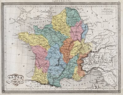 Gallië verdeeld in Romeinse provincies - Plaat uit 