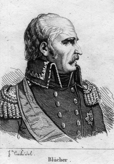Gebhard Leberecht, Prins Blucher von Wahlstatt (1742-1819), Pruisische maarschalk. Gravure van de 19e eeuw. door French School