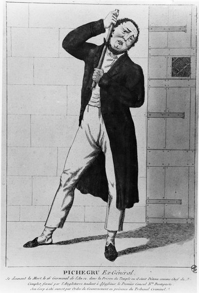 Generaal Charles Pichegru (1761-1804) die zichzelf wurgt in de Tempel door French School
