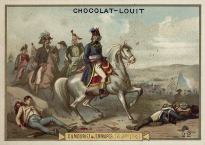 Generaal Dumouriez bij de Slag van Jemappes, 6 november 1792 door French School