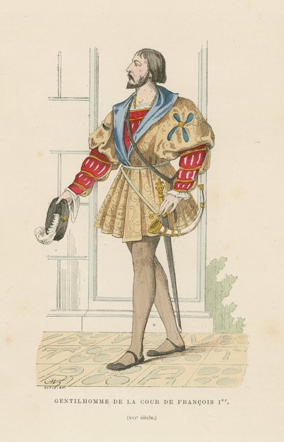 Heer van het hof van Frans I van Frankrijk door French School