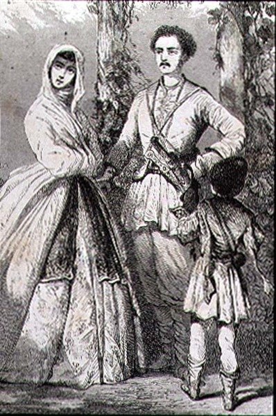 Georgische kostuums in de jaren 1860 door French School