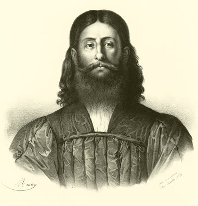 Giorgione, portret (gravure) door French School