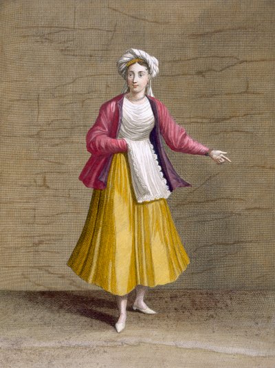 Meisje van St. John van Patmos, uit Collectie van Honderd Prenten die de Verschillende Naties van de Levant Vertegenwoordigen door Charles de Ferriol, gegraveerd door Gerard Scotin (1671-1716), 1707-08 door French School