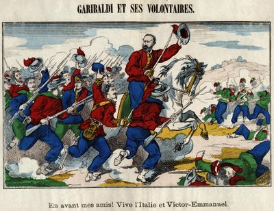 Giuseppe Garibaldi en vrijwilligers door French School