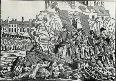 Glorieuze en gedenkwaardige gevechten van juli 1830 in het stadhuisdistrict van Parijs - Revolutie van 1830 - De gevechten in de dagen van juli 1830 in Parijs door French School