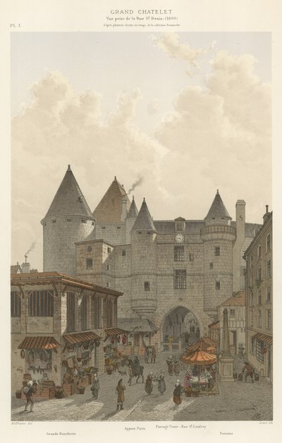 Grand Chatelet, Gezicht vanaf de Rue St Denis, 1800 door French School