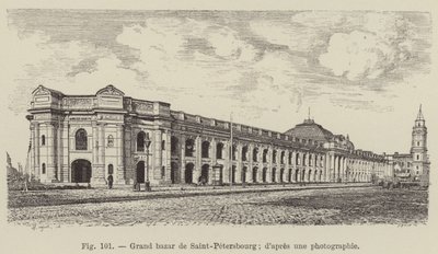 Grote bazaar van Sint-Petersburg door French School