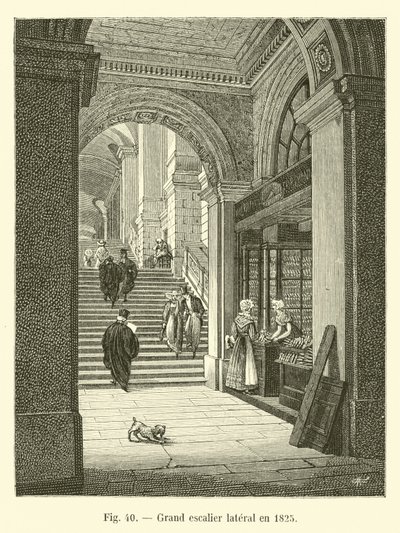 Grote zijtrap in 1825 door French School