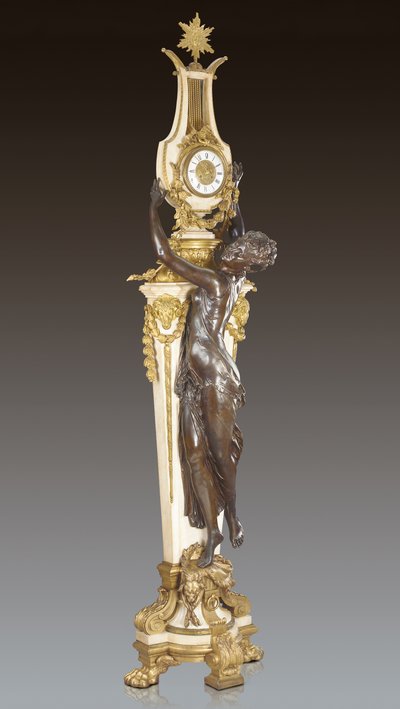 Grande Horloge, een belangrijke en monumentale sokkelklok, ontworpen door Frederic Piat en uitgevoerd door Maison Millet, Parijs, c.1890 door French School