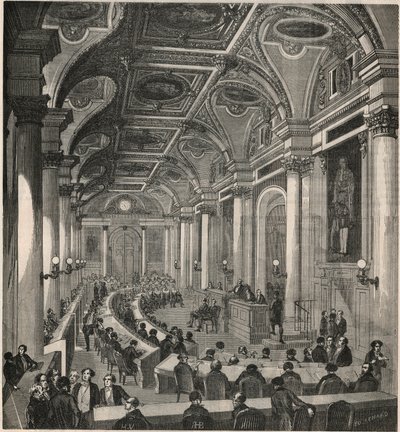 Grote vergaderzaal van de Raad van State in Parijs - Gravure in 