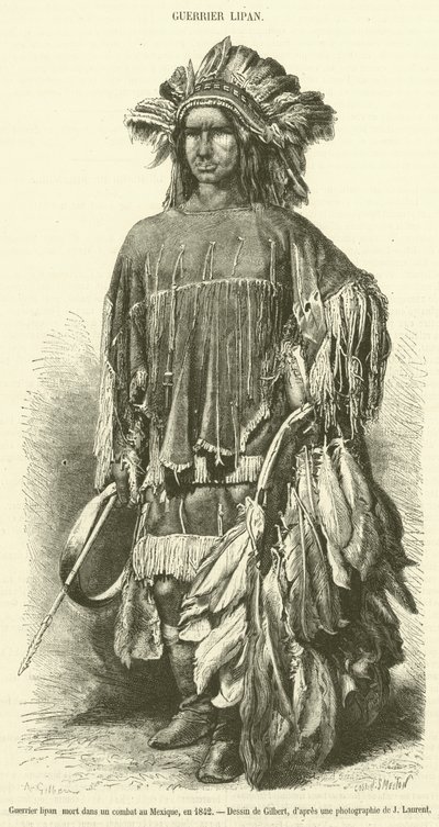 Lipan krijger gedood in een gevecht in Mexico, in 1842 door French School