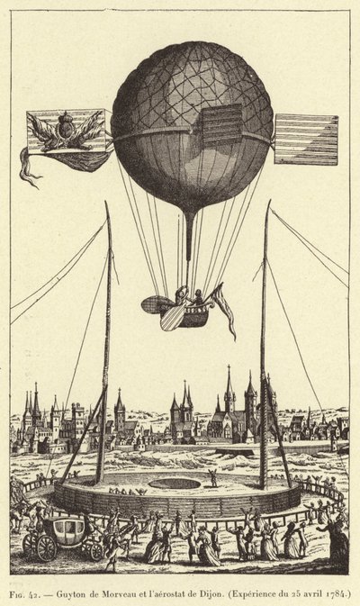 Guyton de Morveau en de luchtballon van Dijon door French School