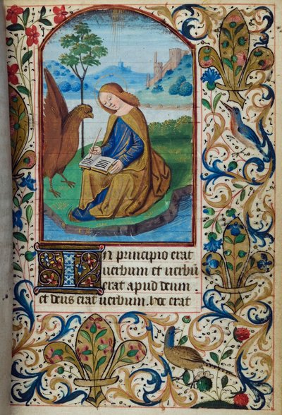 H/L-3-3 fol. 14r Sint Johannes de Evangelist, uit Getijdenboek, Gebruik van Parijs, midden 15e eeuw door French School