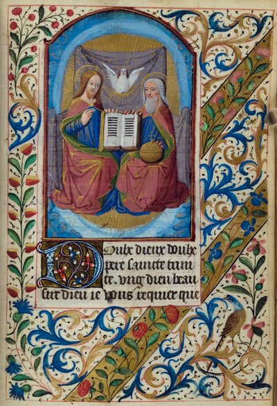 H/L-3-3 fol. 153r Heilige Drie-eenheid, uit Getijdenboek, Gebruik van Parijs, midden 15e eeuw door French School
