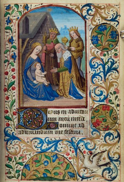 H/L-3-3 fol. 66r Aanbidding der Wijzen, uit Getijdenboek, Gebruik van Parijs, midden 15e eeuw door French School