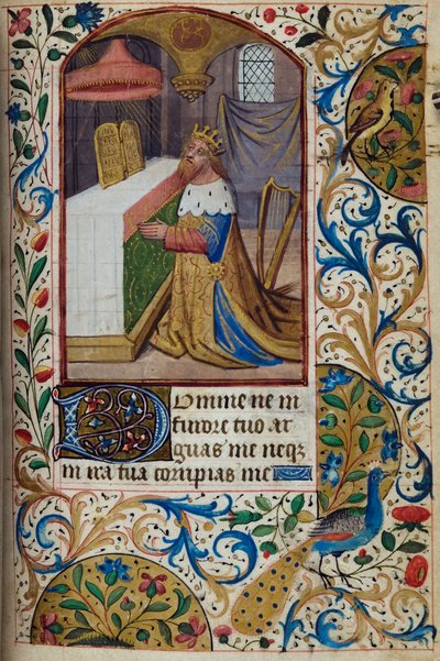 Koning David, uit Getijdenboek, Gebruik van Parijs, midden 15e eeuw door French School