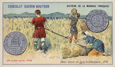 Halve denier van Lodewijk de Vrome, 814 door French School