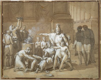 Hannibal zweert eeuwige vijandschap tegen Rome, c. 1808 door French School