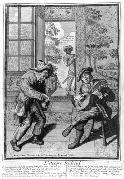 Harlekijn en Scaramouche door French School
