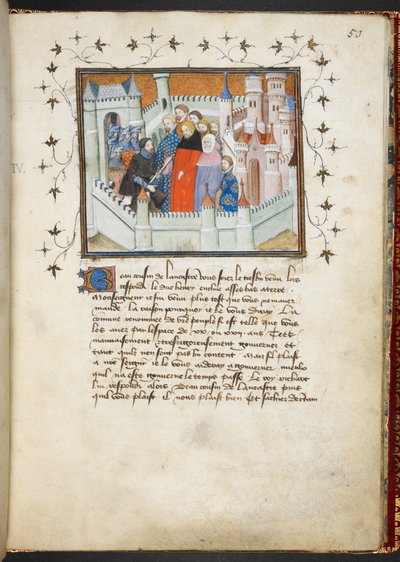 Richard II en Bolingbroke bij Flint Castle, c.1401-05 door French School