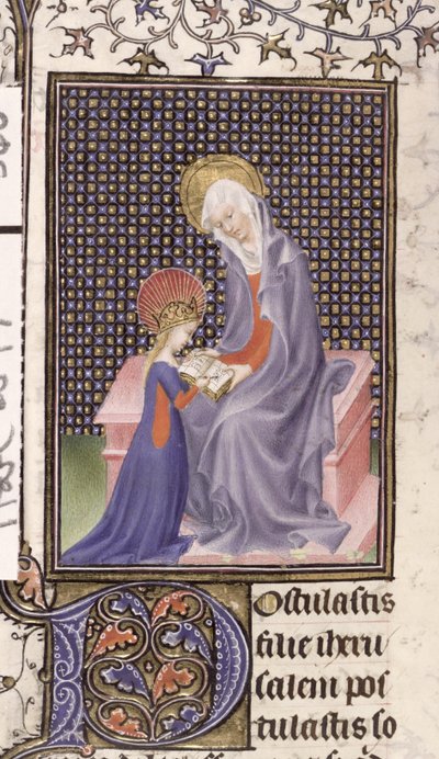 St. Anna die de Maagd onderwijst, geschreven en verlicht in Parijs door French School