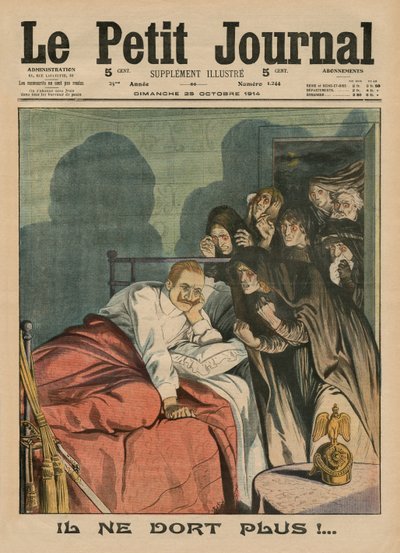 Hij slaapt niet meer!, voorpagina illustratie uit 