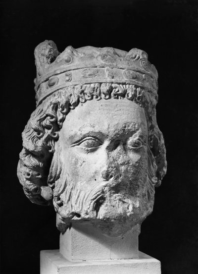 Hoofd van Clothar I, Koning van de Franken, genaamd de Oude door French School