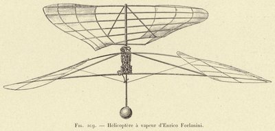 Stoomhelikopter van Enrico Forlanini door French School