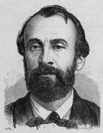 Henri Giffard (1825-1882) Franse uitvinder van de stoomballon, gravure door French School