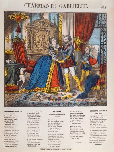 Henri IV (1553-1610), koning van Frankrijk en zijn minnares Gabrielle d
