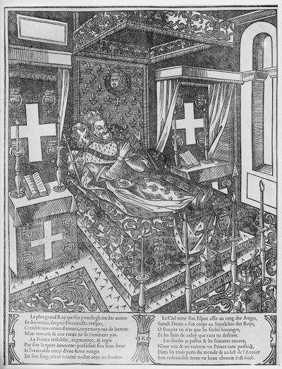 Henri IV (1553-1610) op zijn sterfbed, 1610 door French School