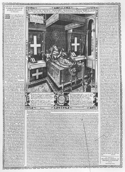 Henri IV (1553-1610) op zijn sterfbed, 1610 door French School
