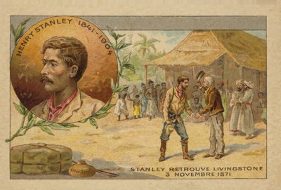 Henry Stanley (1841-1904) vindt David Livingstone (1813-1873) in Afrika op 3 november 1871 door French School